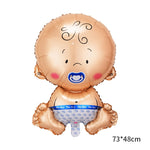 Balon din Folie Metalizata, Flippy, Figurina Baietel, Tema Botez, 73x48 cm, Ambalaj Individual, Pai Inclus, Umflare cu