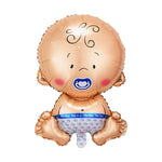 Balon din Folie Metalizata, Flippy, Figurina Baietel, Tema Botez, 73x48 cm, Ambalaj Individual, Pai Inclus, Umflare cu