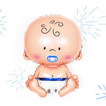 Balon din Folie Metalizata, Flippy, Figurina Baietel, Tema Botez, 73x48 cm, Ambalaj Individual, Pai Inclus, Umflare cu