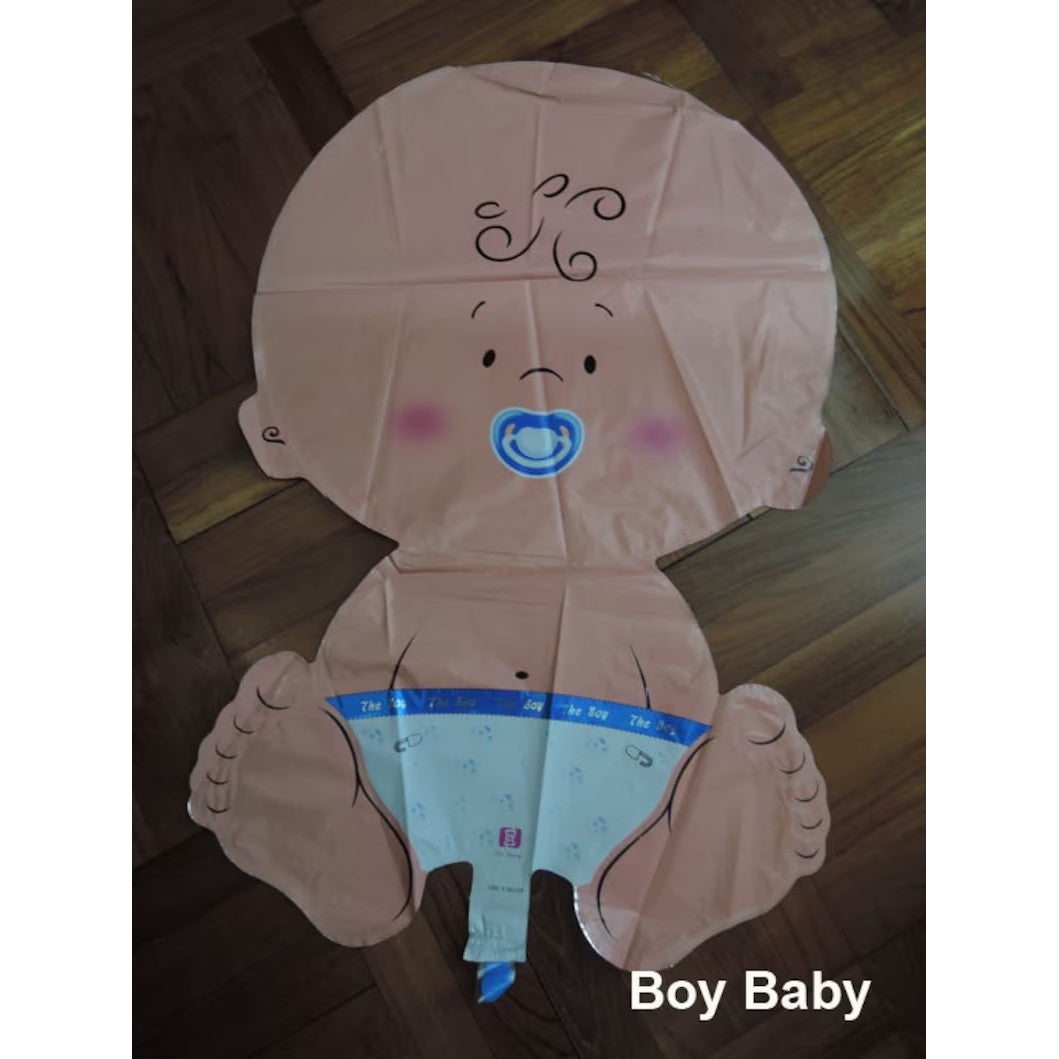 Balon din Folie Metalizata, Flippy, Figurina Baietel, Tema Botez, 73x48 cm, Ambalaj Individual, Pai Inclus, Umflare cu