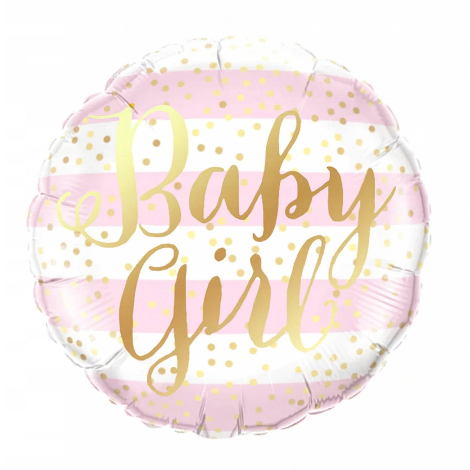 Balon din Folie Metalizata, Flippy, Figurina Cerc, Model Baby Girl, Tematica Gender Reveal, 45 cm, Ambalaj Individual,