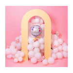 Balon din Folie Metalizata, Flippy, Figurina Cerc, Model Happy Birthday cu Zane, Tematica Aniversare, 45 cm, Ambalaj