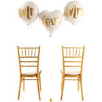 Balon din Folie Metalizata, Flippy, Figurina Cerc, Model MR, Tematica Nunta, 45 cm, Ambalaj Individual, Pai Inclus,