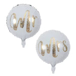 Balon din Folie Metalizata, Flippy, Figurina Cerc, Model MR, Tematica Nunta, 45 cm, Ambalaj Individual, Pai Inclus,