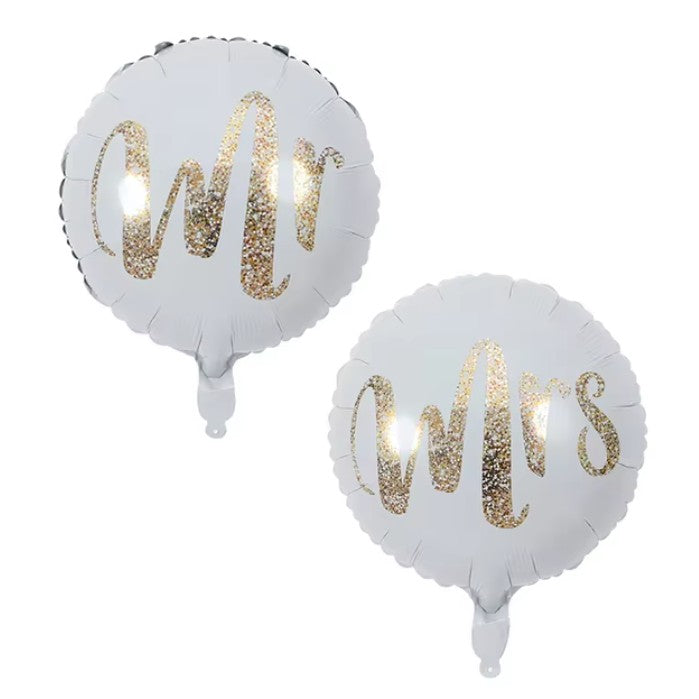 Balon din Folie Metalizata, Flippy, Figurina Cerc, Model MR, Tematica Nunta, 45 cm, Ambalaj Individual, Pai Inclus,