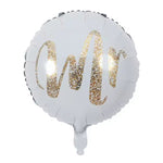 Balon din Folie Metalizata, Flippy, Figurina Cerc, Model MR, Tematica Nunta, 45 cm, Ambalaj Individual, Pai Inclus,