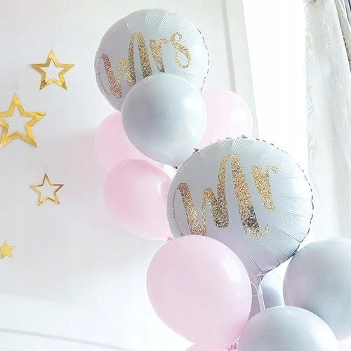 Balon din Folie Metalizata, Flippy, Figurina Cerc, Model MRS, Tematica Nunta, 45 cm, Ambalaj Individual, Pai Inclus,