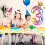 Balon din Folie Metalizata, Flippy, Figurina Cifra Gradient, Tema Aniversare 80 cm, Ambalaj Individual, Pai inclus,