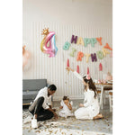 Balon din Folie Metalizata, Flippy, Figurina Cifra Gradient, Tema Aniversare 80 cm, Ambalaj Individual, Pai inclus,