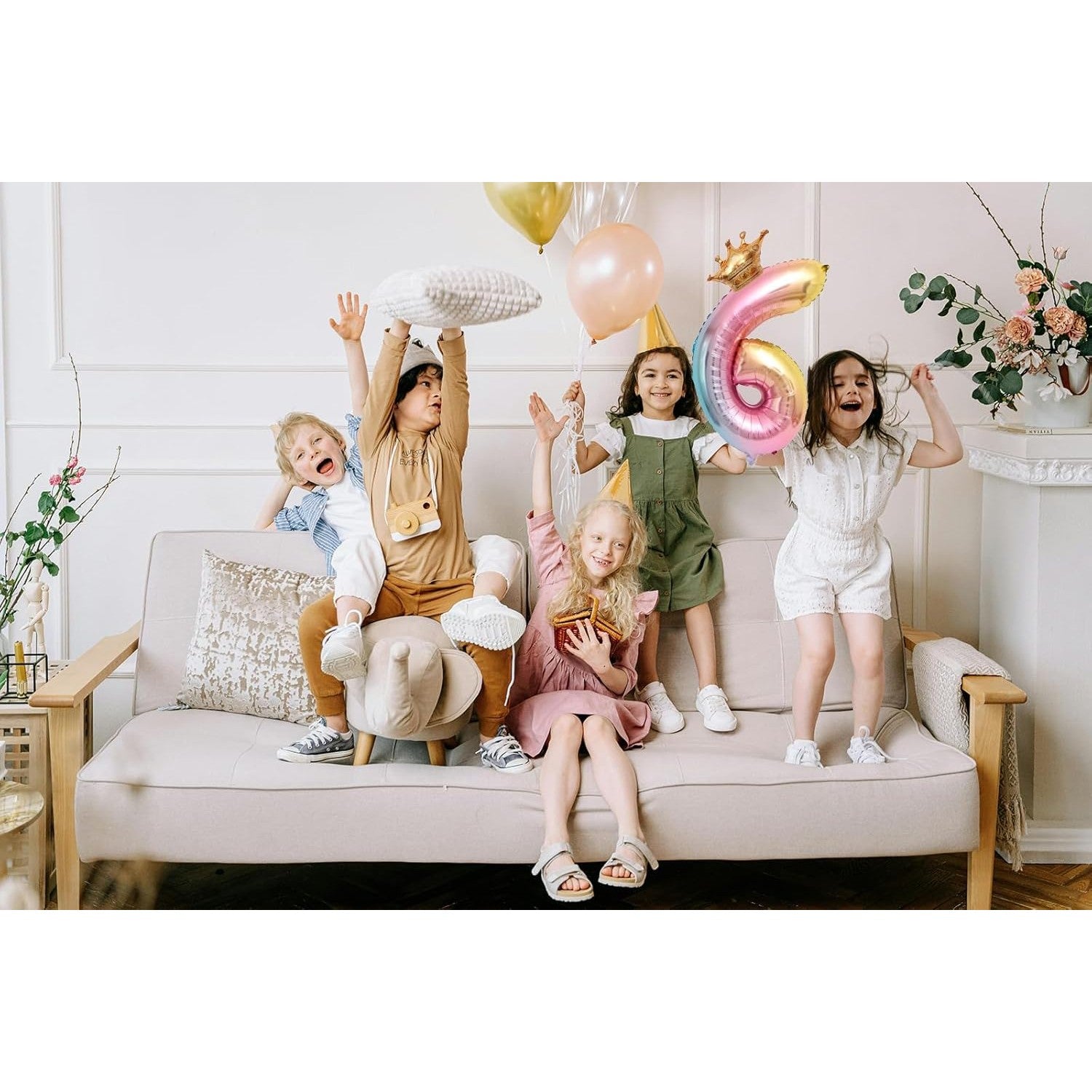 Balon din Folie Metalizata, Flippy, Figurina Cifra Gradient, Tema Aniversare 80 cm, Ambalaj Individual, Pai inclus,