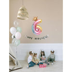 Balon din Folie Metalizata, Flippy, Figurina Cifra Gradient, Tema Aniversare 80 cm, Ambalaj Individual, Pai inclus,