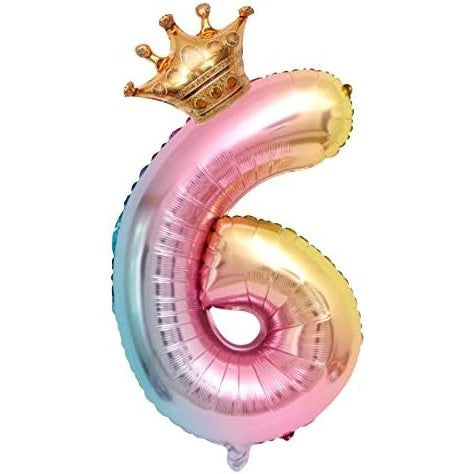 Balon din Folie Metalizata, Flippy, Figurina Cifra Gradient, Tema Aniversare 80 cm, Ambalaj Individual, Pai inclus,