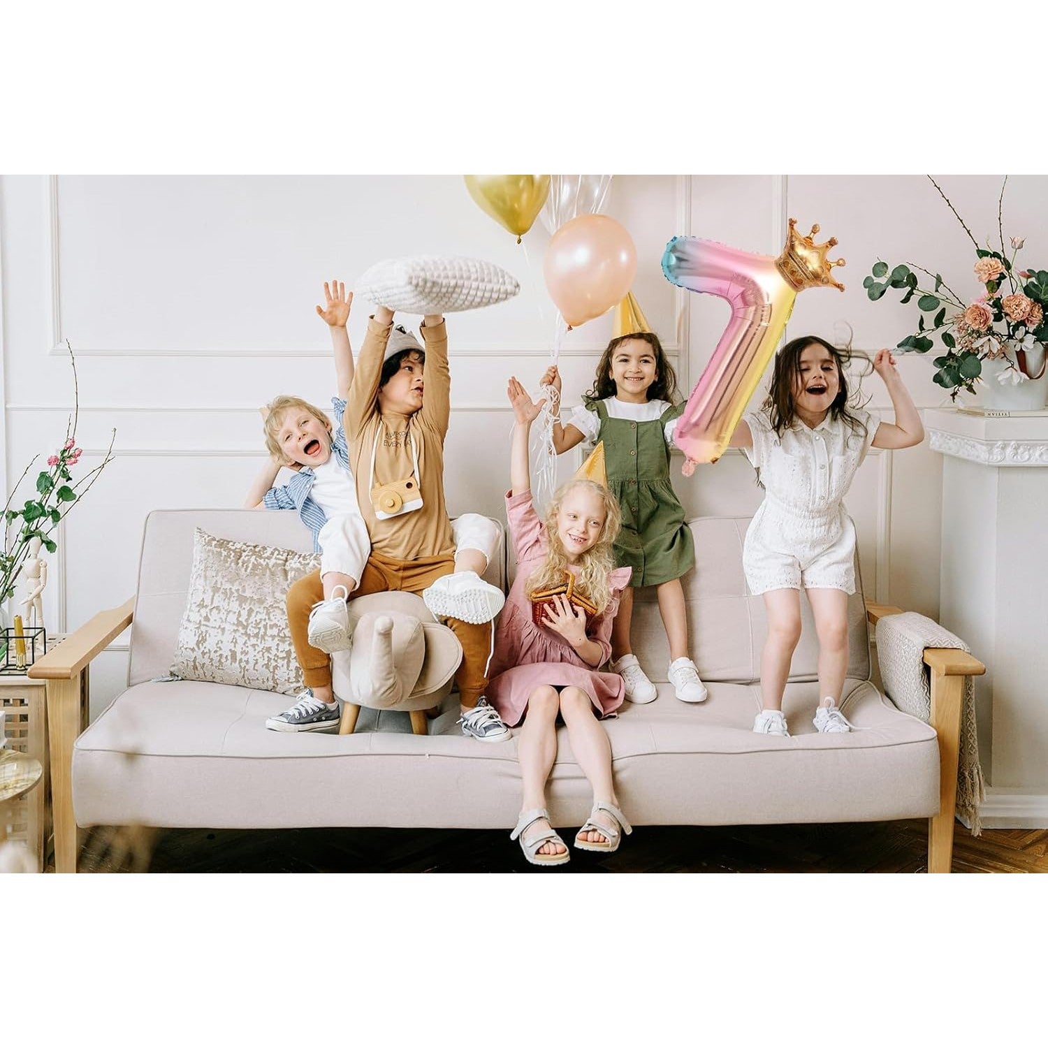 Balon din Folie Metalizata, Flippy, Figurina Cifra Gradient, Tema Aniversare 80 cm, Ambalaj Individual, Pai inclus,