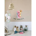 Balon din Folie Metalizata, Flippy, Figurina Cifra Gradient, Tema Aniversare 80 cm, Ambalaj Individual, Pai inclus,