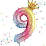 Balon din Folie Metalizata, Flippy, Figurina Cifra Gradient, Tema Aniversare 80 cm, Ambalaj Individual, Pai inclus,