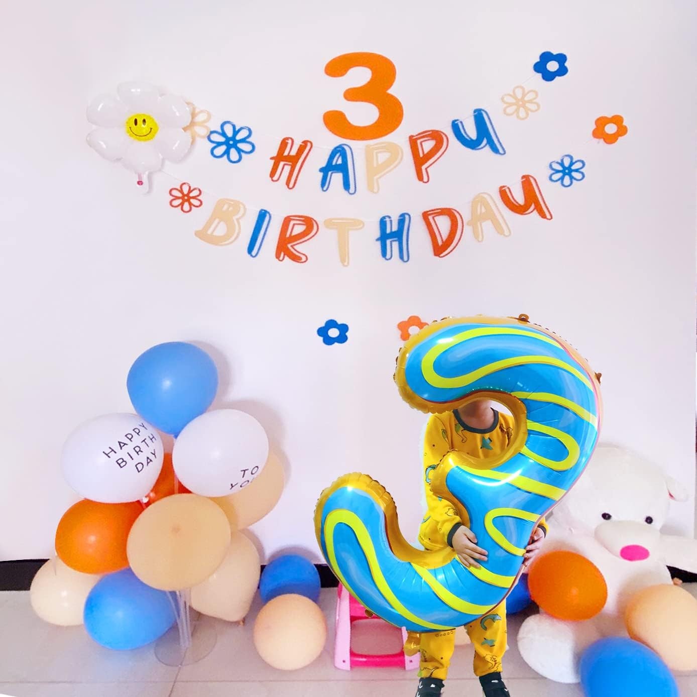 Balon din Folie Metalizata Flippy, Figurina Cifra, Imprimeu Gogosi, Tema Aniversare 100 cm, Ambalaj Individual, Pai
