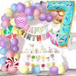 Balon din Folie Metalizata Flippy, Figurina Cifra, Imprimeu Gogosi, Tema Aniversare 100 cm, Ambalaj Individual, Pai