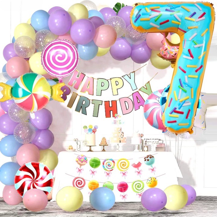 Balon din Folie Metalizata Flippy, Figurina Cifra, Imprimeu Gogosi, Tema Aniversare 100 cm, Ambalaj Individual, Pai