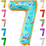 Balon din Folie Metalizata Flippy, Figurina Cifra, Imprimeu Gogosi, Tema Aniversare 100 cm, Ambalaj Individual, Pai