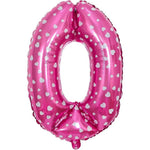 Balon din Folie Metalizata Flippy, Figurina Cifra, Imprimeu Inimi, Tema Aniversare 80 cm, Ambalaj Individual, Pai