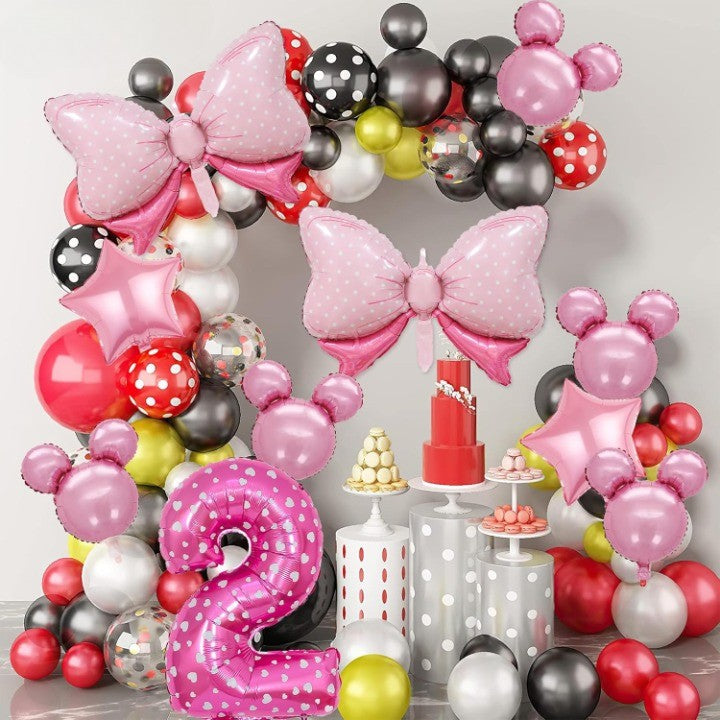 Balon din Folie Metalizata Flippy, Figurina Cifra, Imprimeu Inimi, Tema Aniversare 80 cm, Ambalaj Individual, Pai