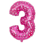 Balon din Folie Metalizata Flippy, Figurina Cifra, Imprimeu Inimi, Tema Aniversare 80 cm, Ambalaj Individual, Pai