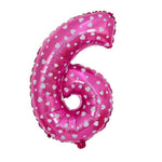 Balon din Folie Metalizata Flippy, Figurina Cifra, Imprimeu Inimi, Tema Aniversare 80 cm, Ambalaj Individual, Pai