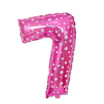 Balon din Folie Metalizata Flippy, Figurina Cifra, Imprimeu Inimi, Tema Aniversare 80 cm, Ambalaj Individual, Pai