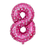 Balon din Folie Metalizata Flippy, Figurina Cifra, Imprimeu Inimi, Tema Aniversare 80 cm, Ambalaj Individual, Pai