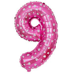 Balon din Folie Metalizata Flippy, Figurina Cifra, Imprimeu Inimi, Tema Aniversare 80 cm, Ambalaj Individual, Pai