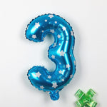 Balon din Folie Metalizata Flippy, Figurina Cifra, Imprimeu Stele, Tema Aniversare 80 cm, Ambalaj Individual, Pai