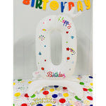 Balon din Folie Metalizata, Flippy, Figurina Cifra, Model 0 cu Happy Birthday Scris, Tema Aniversare 81 cm, Ambalaj