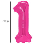 Balon din Folie Metalizata, Flippy, Figurina Cifra, Model 1, Tema Aniversare 100 cm, Ambalaj Individual, Pai Inclus,