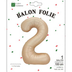 Balon din Folie Metalizata, Flippy, Figurina Cifra, Model 2, Tema Aniversare 100 cm, Ambalaj Individual, Pai Inclus,