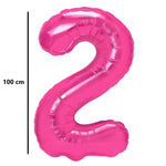 Balon din Folie Metalizata, Flippy, Figurina Cifra, Model 2, Tema Aniversare 100 cm, Ambalaj Individual, Pai Inclus,