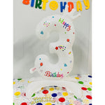 Balon din Folie Metalizata, Flippy, Figurina Cifra, Model 3 cu Happy Birthday Scris, Tema Aniversare 81 cm, Ambalaj