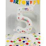 Balon din Folie Metalizata, Flippy, Figurina Cifra, Model 5 cu Happy Birthday Scris, Tema Aniversare 81 cm, Ambalaj