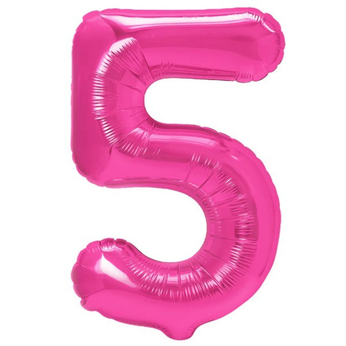 Balon din Folie Metalizata, Flippy, Figurina Cifra, Model 5, Tema Aniversare 100 cm, Ambalaj Individual, Pai Inclus,