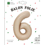 Balon din Folie Metalizata, Flippy, Figurina Cifra, Model 6, Tema Aniversare 100 cm, Ambalaj Individual, Pai Inclus,