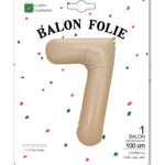 Balon din Folie Metalizata, Flippy, Figurina Cifra, Model 7, Tema Aniversare 100 cm, Ambalaj Individual, Pai Inclus,