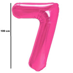 Balon din Folie Metalizata, Flippy, Figurina Cifra, Model 7, Tema Aniversare 100 cm, Ambalaj Individual, Pai Inclus,