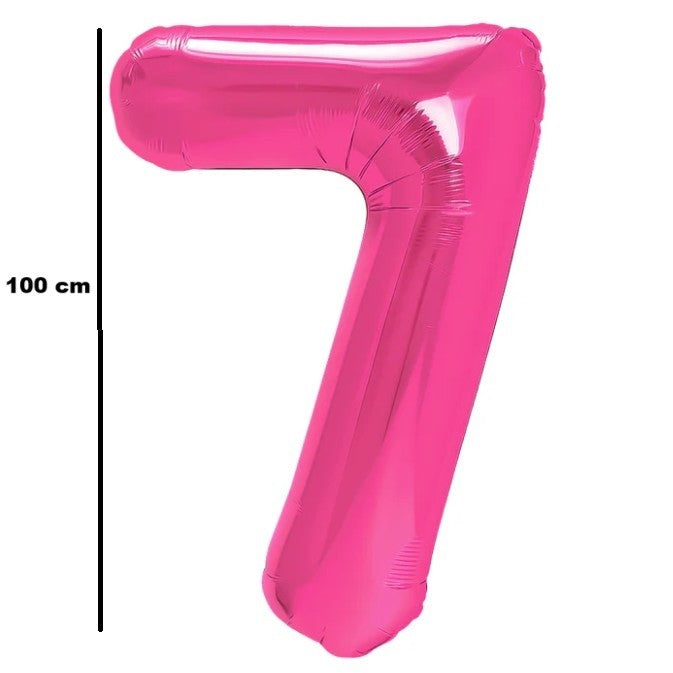 Balon din Folie Metalizata, Flippy, Figurina Cifra, Model 7, Tema Aniversare 100 cm, Ambalaj Individual, Pai Inclus,