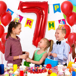 Balon din Folie Metalizata, Flippy, Figurina Cifra, Model 7, Tema Aniversare 40 cm, Ambalaj Individual, Pai Inclus,