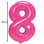 Balon din Folie Metalizata, Flippy, Figurina Cifra, Model 8, Tema Aniversare 100 cm, Ambalaj Individual, Pai Inclus,
