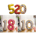 Balon din Folie Metalizata Flippy, Figurina Cifra, Model Candy, Tema Aniversare 100 cm, Ambalaj Individual, Pai inclus,