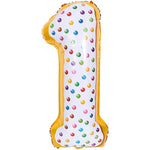 Balon din Folie Metalizata Flippy, Figurina Cifra, Model Candy, Tema Aniversare 100 cm, Ambalaj Individual, Pai inclus,