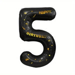 Balon din Folie Metalizata Flippy, Figurina Cifra, Scris Happy Birthday, Tema Aniversare 100 cm, Ambalaj Individual,