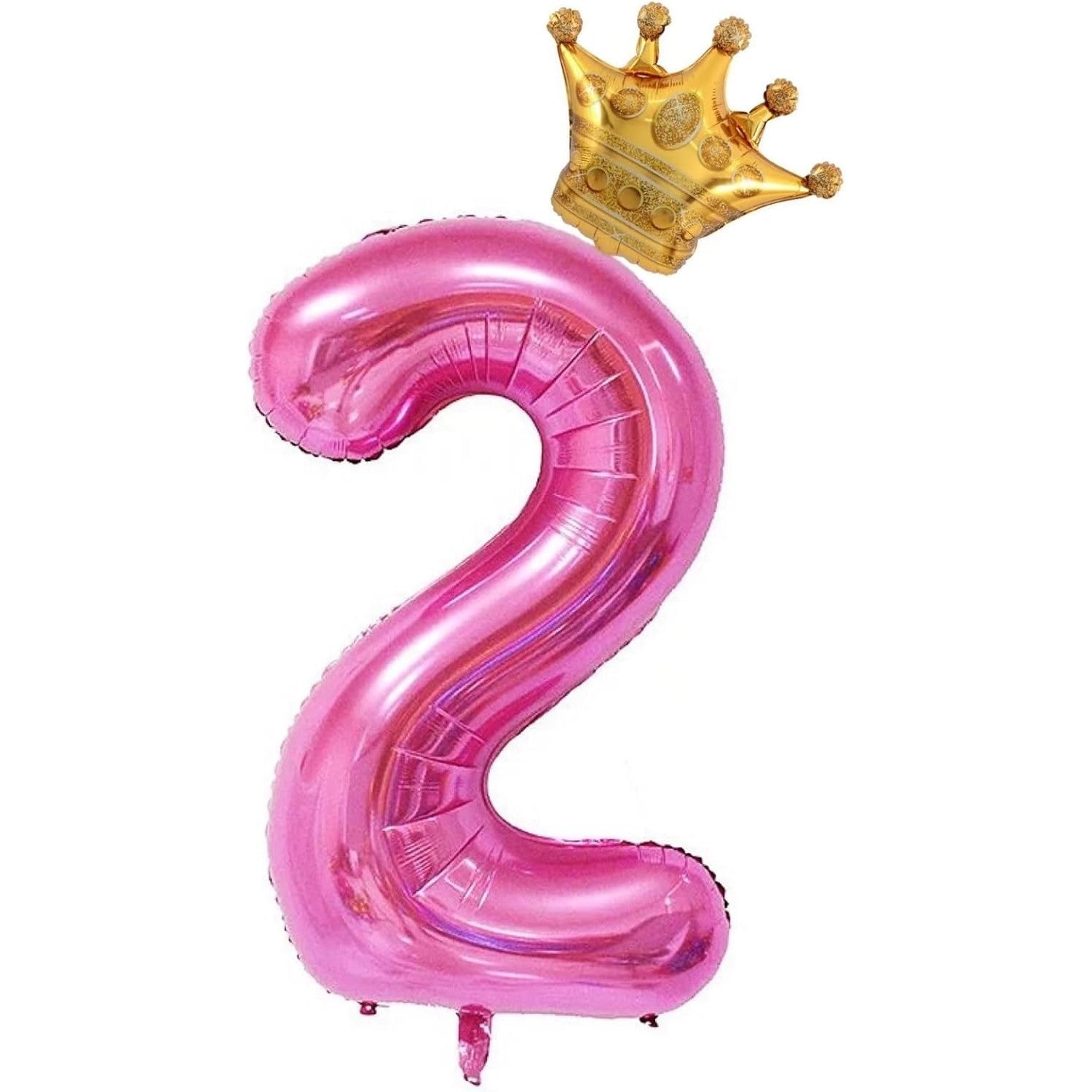 Balon din Folie Metalizata Flippy, Figurina Cifra si Coroana, Tema Aniversare 100 cm, Ambalaj Individual, Pai inclus,