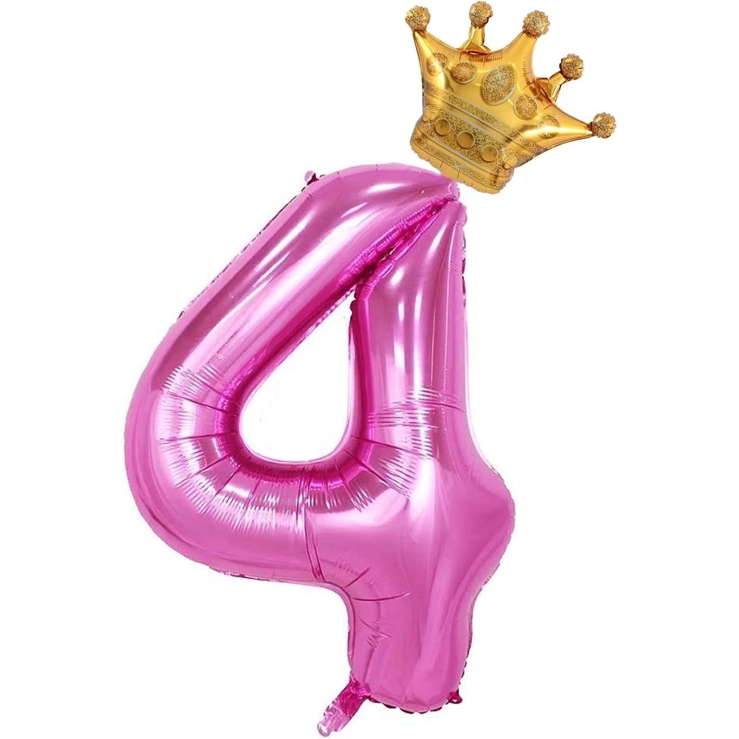 Balon din Folie Metalizata Flippy, Figurina Cifra si Coroana, Tema Aniversare 100 cm, Ambalaj Individual, Pai inclus,