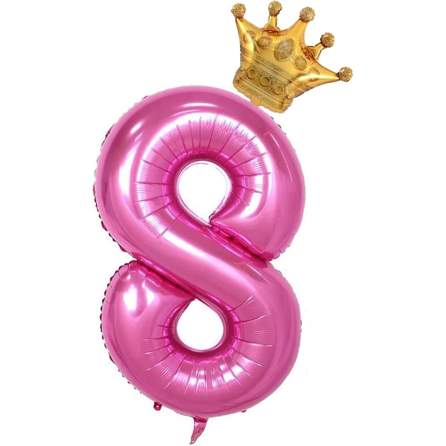 Balon din Folie Metalizata Flippy, Figurina Cifra si Coroana, Tema Aniversare 100 cm, Ambalaj Individual, Pai inclus,